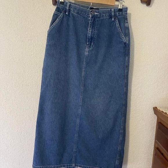 Dresses & Skirts - NY Jeans Blue Denim Skirt Maxi‎ skirt With Slit Western Boho Country Street